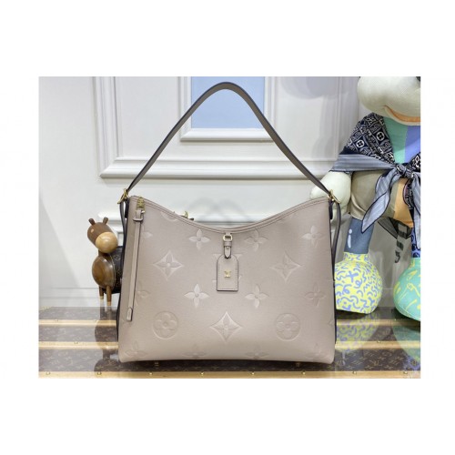 Louis Vuitton M46292 CarryAll MM Bag in Gray embossed leather