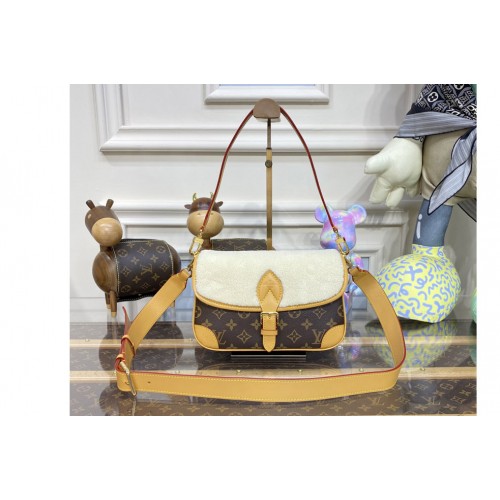 Louis Vuitton M46317 Diane handbag in Monogram coated canvas and shearling