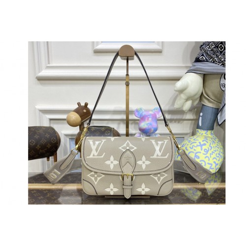 Louis Vuitton M46583 Diane satchel bag in Tourterelle Beige Cream Monogram Empreinte leather
