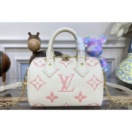 Louis Vuitton M46397 Speedy Bandoulière 20 handbag in Beige Pink Monogram Empreinte leather
