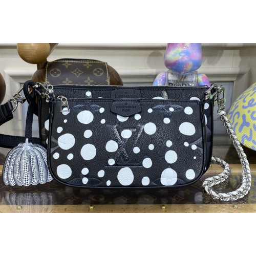 Louis Vuitton M46410 x YK Multi Pochette Accessoires Bag in Black White Monogram Empreinte leather