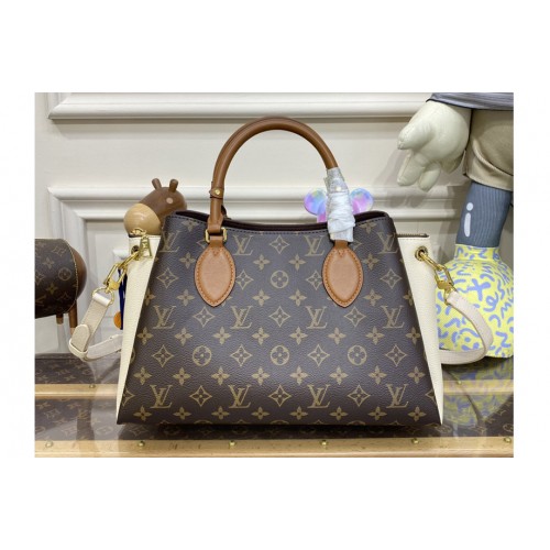 Louis Vuitton M46478 Vendome MM tote bag in Monogram coated canvas and Cream cowhide leather