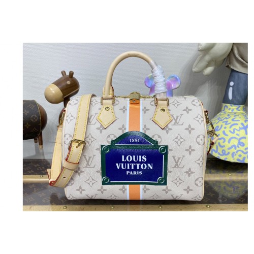 Louis Vuitton M46749 Speedy Bandouliere 25 Bag in Beige Ocher Monopaname coated canvas