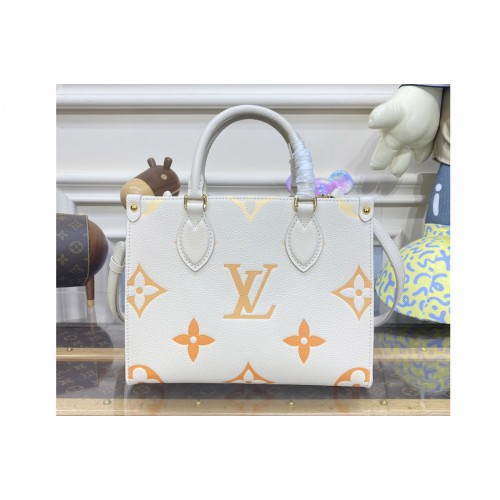 Louis Vuitton M46513 OnTheGo PM Bag in White Monogram Empreinte leather