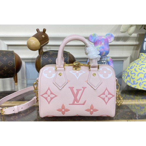 Louis Vuitton M46518 Speedy Bandoulière 20 Bag in Pink Monogram Empreinte leather