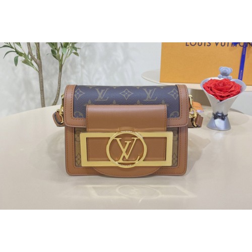Louis Vuitton M46537 Mini Dauphine Lock XL Bag in Monogram and Monogram Reverse coated canvas Louis Vuitton M46537 Mini Dauphine Lock XL Bag in Monogram and Monogram Reverse coated canvas