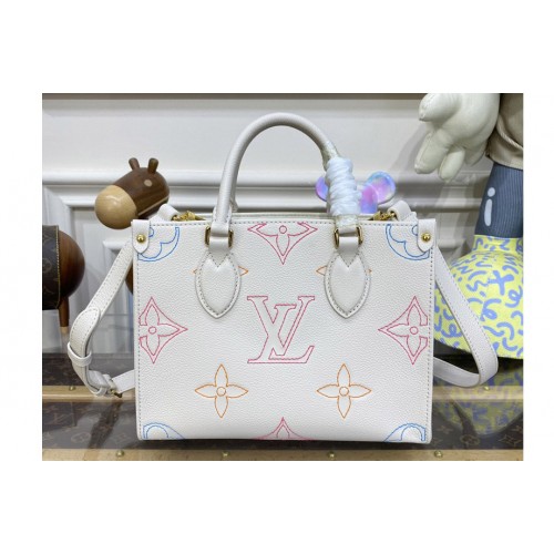 Louis Vuitton M46629 OnTheGo PM handbag in Latte Red Monogram Empreinte Leather