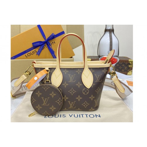 Louis Vuitton M46705 Neverfull BB handbag in Monogram coated canvas With Beige