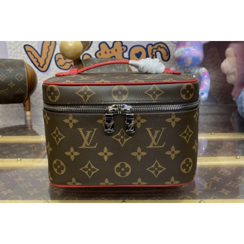 Louis Vuitton M46766 Nice Mini toiletry bag in Monogram coated canvas With Red