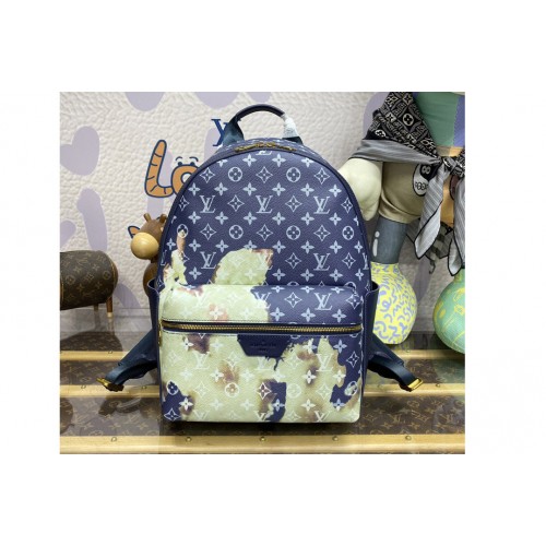Louis Vuitton M46806 Discovery Backpack PM in Ink Blue Monogram Bleach coated canvas