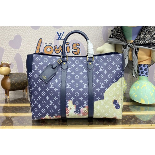 Louis Vuitton M46812 Sac Plat 24H Bag in Ink Blue Monogram Bleach coated canvas