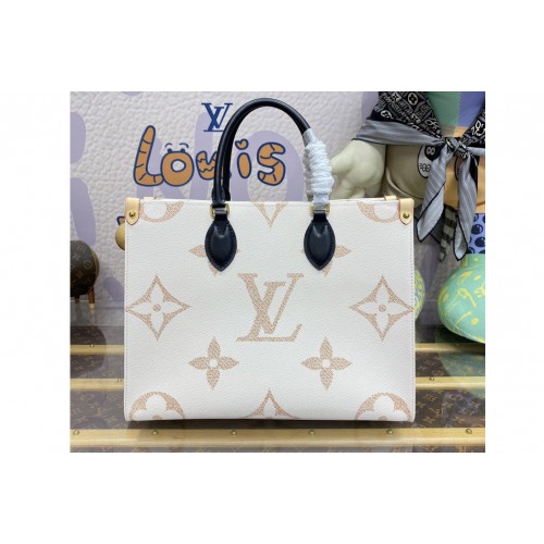 Louis Vuitton M46912 OnTheGo MM bag in Monogram Dune coated canvas