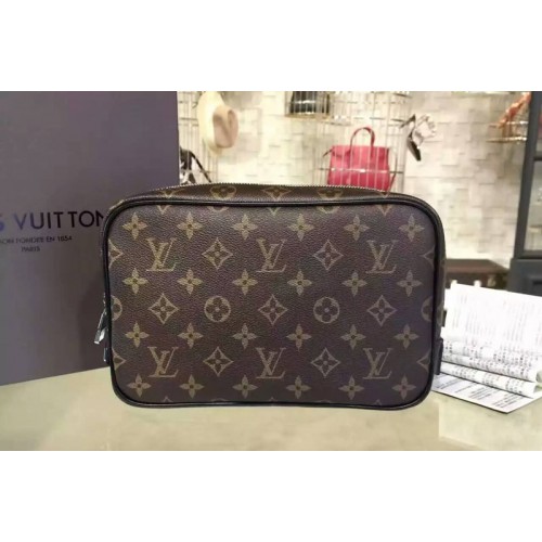 Louis Vuitton M47506 Toilet Pouch GM in Monogram Macassar canvas
