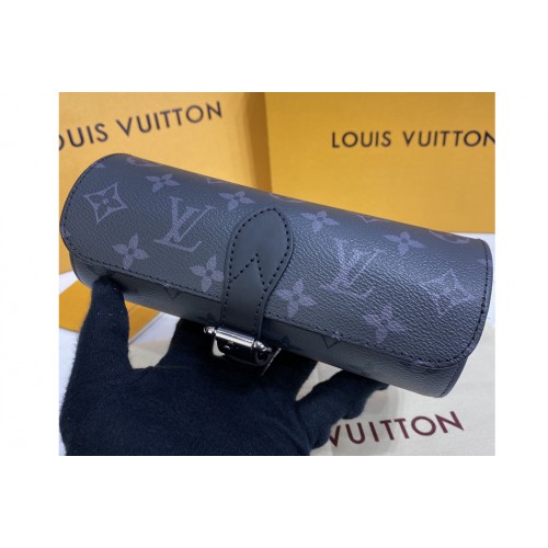 Louis Vuitton M43385 3 Watch Case in Monogram Eclipse Canvas