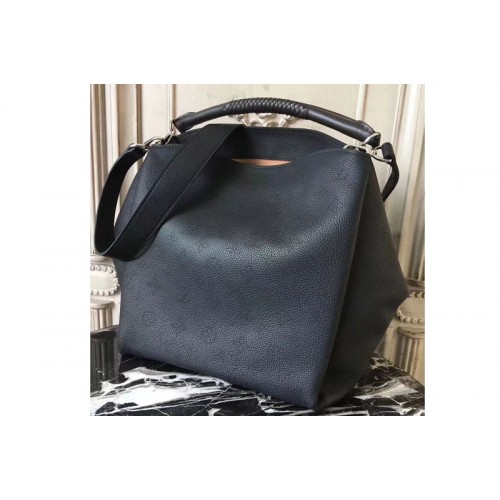 Louis Vuitton M50031 Babylone PM Bags in Black Mahina Calfskin Leather