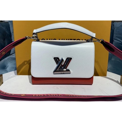 Louis Vuitton M50282 Twist MM handbags White and Red Epi Leather