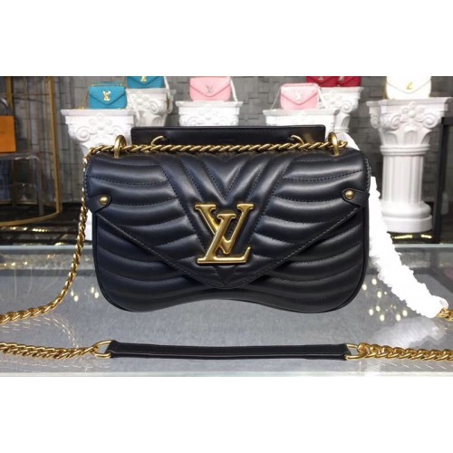 Louis Vuitton M51498 New Wave Chain MM Bags in Black Smooth calf leather Louis Vuitton M51498 New Wave Chain MM Bags in Black Smooth calf leather