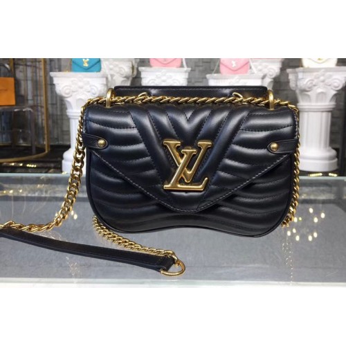 Louis Vuitton M51683 New Wave Chain PM Bags Black Smooth calf leather