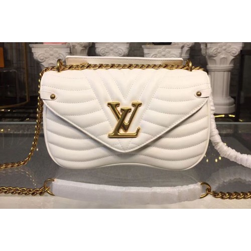 Louis Vuitton M51945 New Wave Chain MM Bags in White Smooth calf leather Louis Vuitton M51945 New Wave Chain MM Bags in White Smooth calf leather