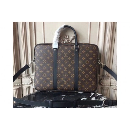 Louis Vuitton M52005 Porte Documents Voyage PM Bags in Monogram Macassar Canvas