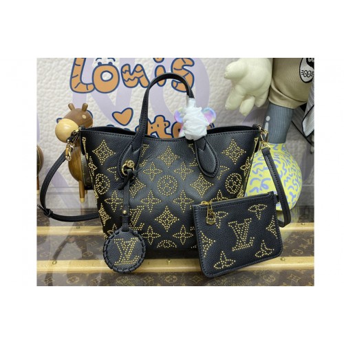Louis Vuitton M23393 Blossom PM tote bag in Black Mahina calfskin leather