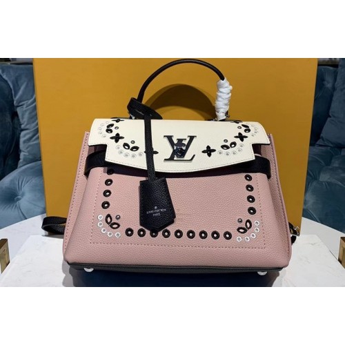 Louis Vuitton M53952 Lockme Ever BB handbags Pink Leather Embroidered with Eyelets