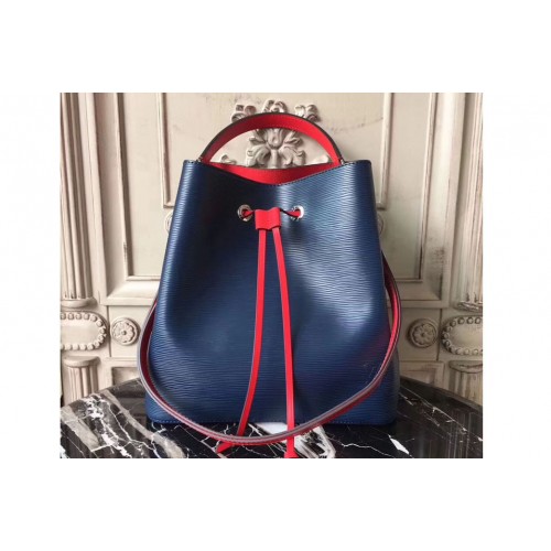 Louis Vuitton M54366 Lockme Bucket Bag in Blue Epi Leather