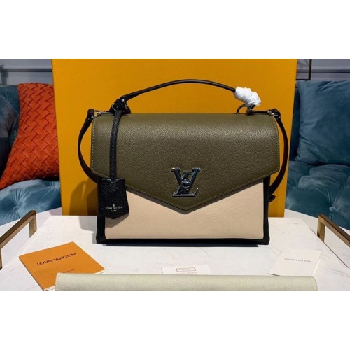 Louis Vuitton M55323 Mylockme handbags Khaki Black Pink Grained calf leather