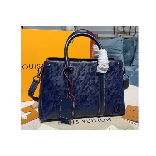 Louis Vuitton M55613 Soufflot BB Bags in Blue Epi Leather