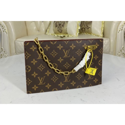 Louis Vuitton M55646 Chain Clutch in Monogram coated canvas