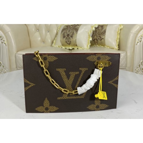 Louis Vuitton M55646 Chain Clutch in Monogram coated canvas