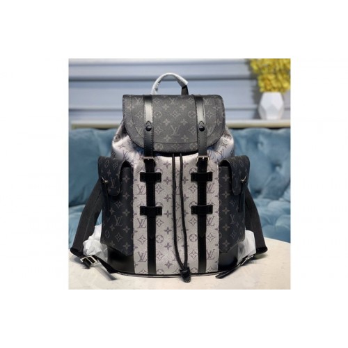 Louis Vuitton M55699 Christopher PM backpack in Black Silver Monogram Eclipse Canvas