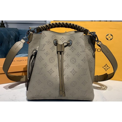 Louis Vuitton M55799 Muria bucket bag in Grey Mahina Calf leather