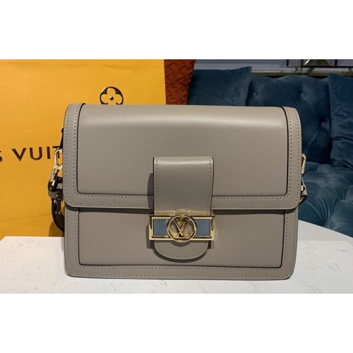 Louis Vuitton M55835 Dauphine MM Bags in Gray Smooth calfskin leather