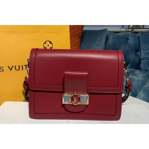 Louis Vuitton M55735 Dauphine MM Bags in Red Smooth calfskin leather