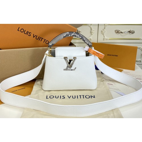 Louis Vuitton N98477 Capucines Mini handbag in White Taurillon leather