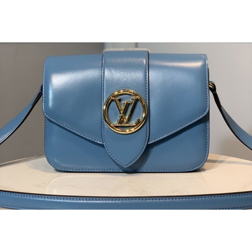 Louis Vuitton M55947 Pont 9 handbag in Blue Smooth Leather