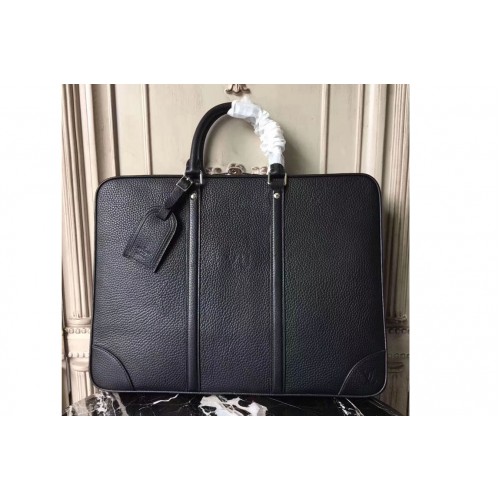 Louis Vuitton M56003 Porte-Documents Voyage Bag in Black Taurillon Leather