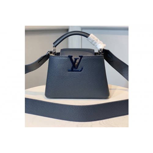 Louis Vuitton M56071 Capucines Mini handbag in Blue Taurillon leather