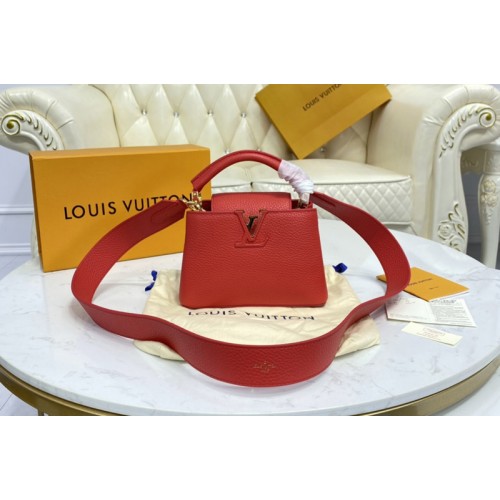 Louis Vuitton M56845 Capucines Mini handbag in Red Taurillon leather