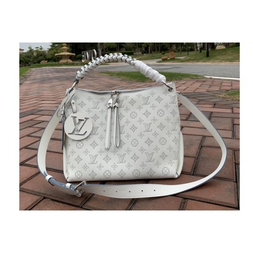Louis Vuitton M56084 Beaubourg Hobo MM bag in White Mahina calf leather