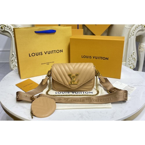 Louis Vuitton M58941 New Wave Multi-Pochette crossbody bag in Beige Smooth cowhide leather
