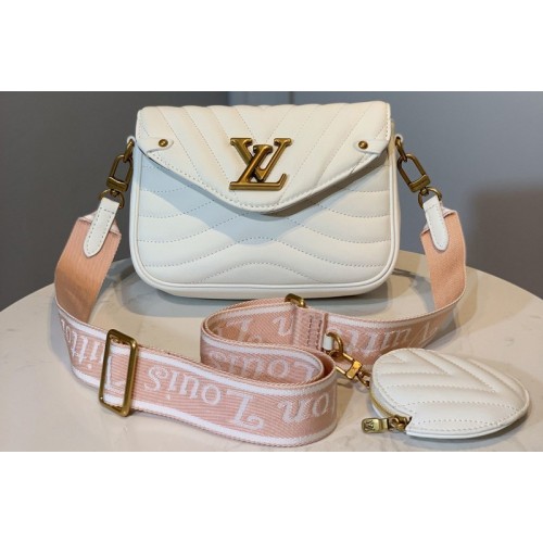 Louis Vuitton M56466 Multi Pochette New Wave Bag in White Calf leather