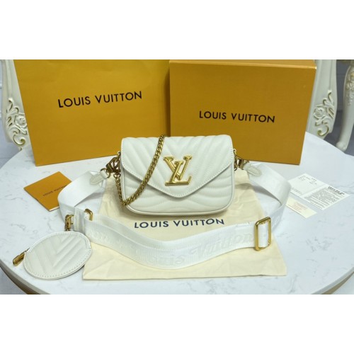Louis Vuitton M56466 New Wave Multi-Pochette crossbody handbag in Snow White Smooth cowhide leather Louis Vuitton M56466 New Wave Multi-Pochette crossbody handbag in Snow White Smooth cowhide leather