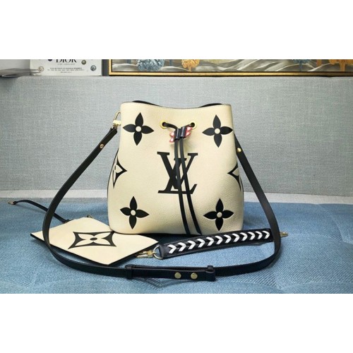 Louis Vuitton M56889 Crafty NeoNoe MM bucket bag in Cream Embossed grained cowhide leather