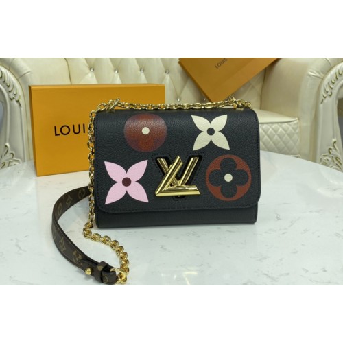 Louis Vuitton M57057 Twist MM handbag in Black Multicolor Monogram Empreinte leather