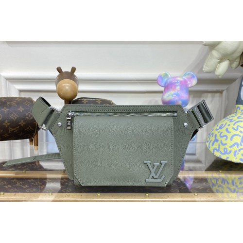 Louis Vuitton M57081 Takeoff Sling Bag in Green grained calf leather Louis Vuitton M57081 Takeoff Sling Bag in Green grained calf leather