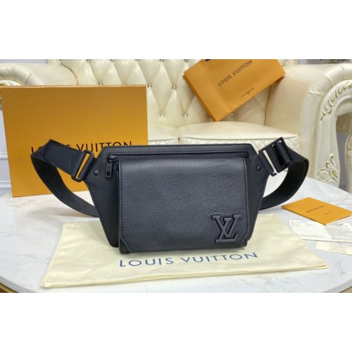 Louis Vuitton M57081 Aerogram Slingbag Bag in Black grained calf leather Louis Vuitton M57081 Aerogram Slingbag Bag in Black grained calf leather