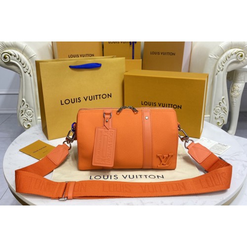 Louis Vuitton M59328 City Keepall Bag in Orange Aerogram cowhide leather