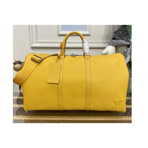 Louis Vuitton M21536 keepall bandouliere 50 Bag in Yellow Aerogram cowhide leather